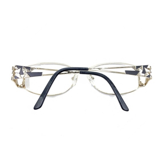 St. Moritz Erika Black Gold Rectangle Eyeglasses Frames 54-15 135 Designer - Picture 11 of 12
